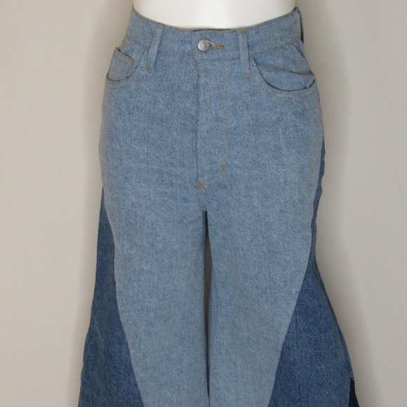 Farm Rio Wide Leg Patchwork Denim Jeans 32" Women's XS XSmall - Picture 2 of 11